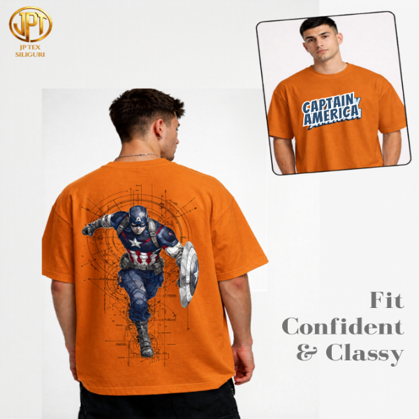 Men’s Oversized Superhero Printed T-Shirt