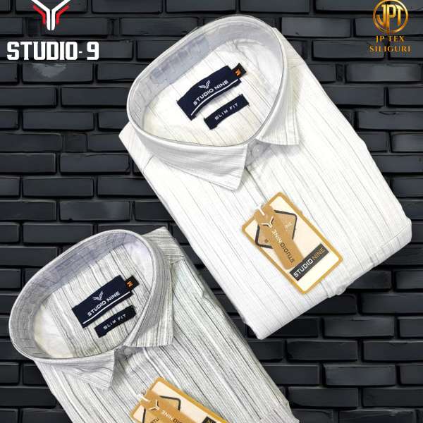 Studio-9 Men’s Slim Fit Striped Full Sleeve Shirt