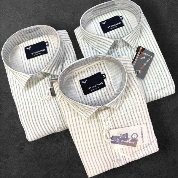 Studio Nine Men’s Striped Full Sleeve Shirt