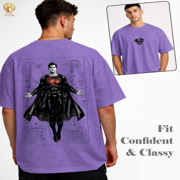 Men’s Oversized Superhero Printed T-Shirt